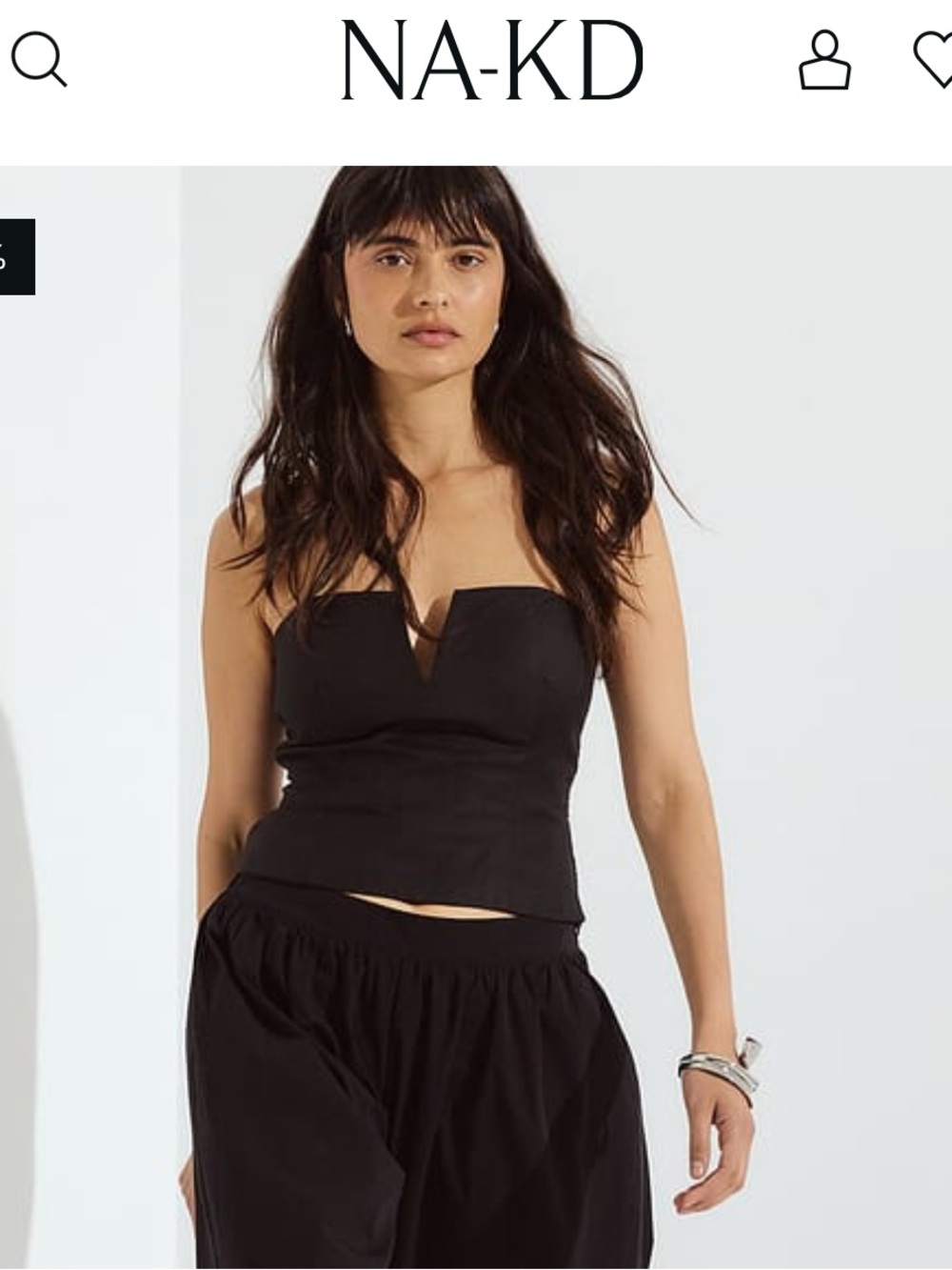 NA-KD Black Wide-Leg Elastic-Waist Pants